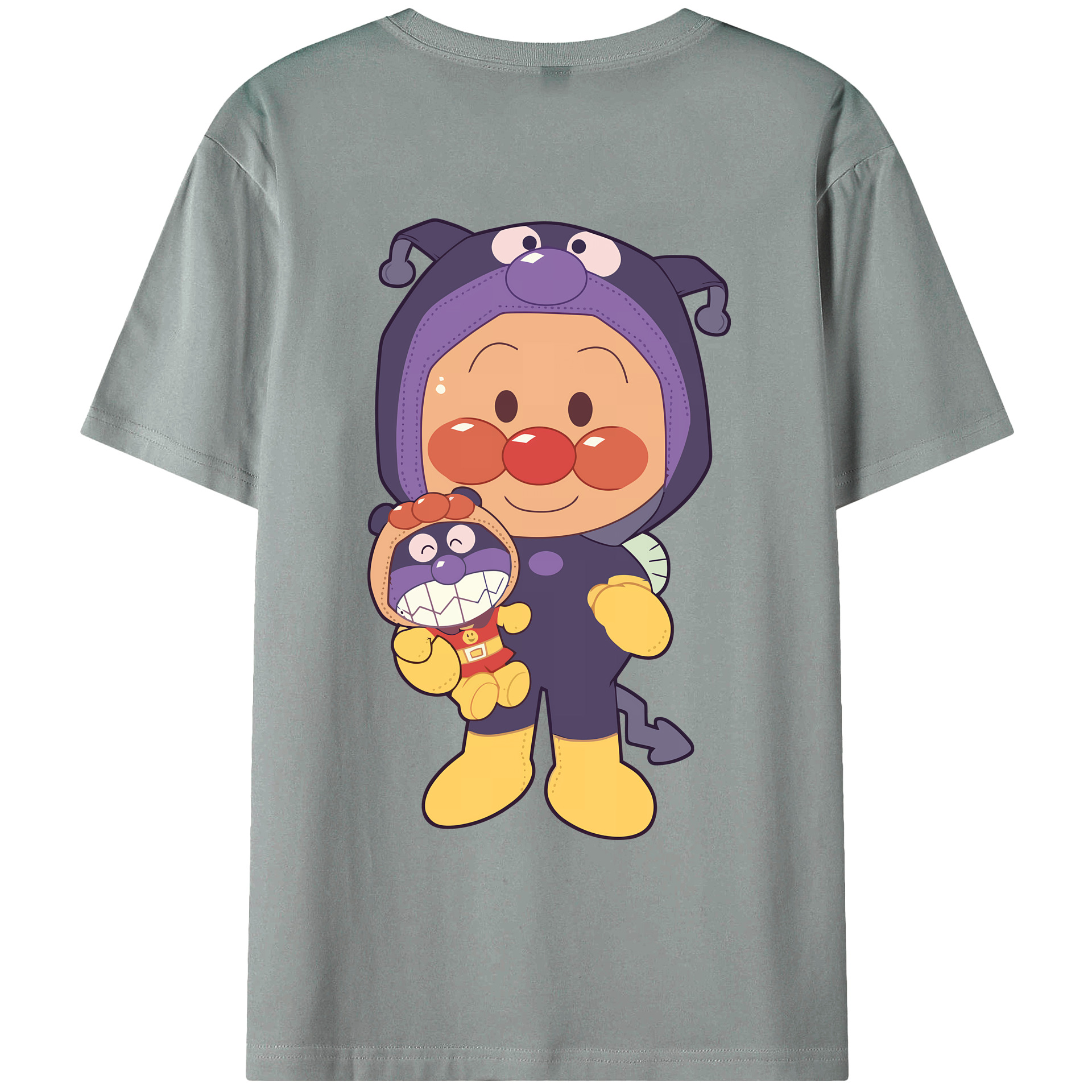（画像用） アンパンマン Anpanman 綿100％ メンズ半袖Tシャツ（バックプリント） 通気性